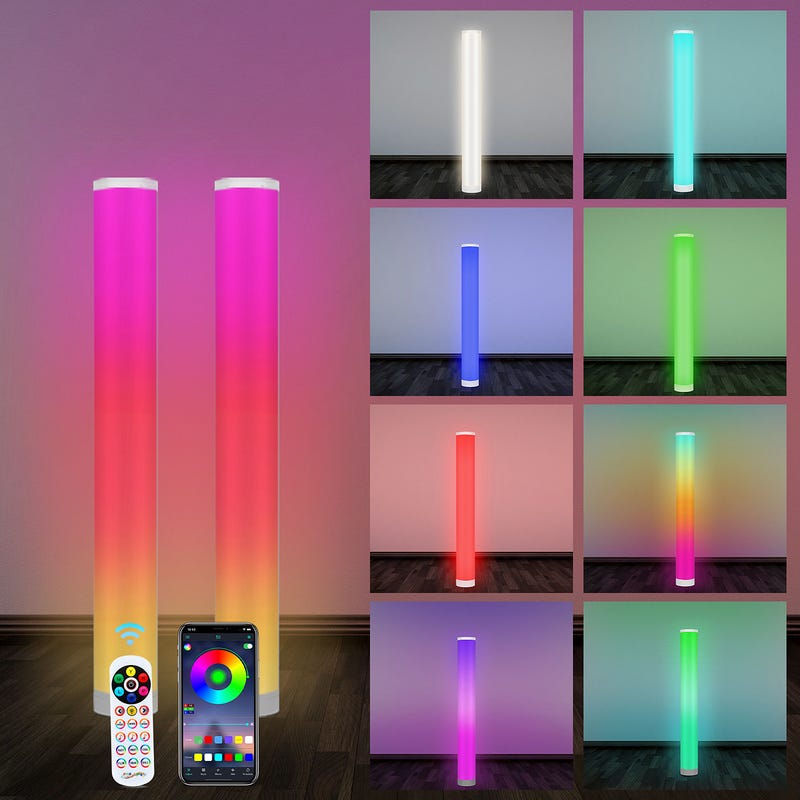 2x 6W Lampada da terra a LED colorata con telecomando RGB colorata lampada  angolare colorata