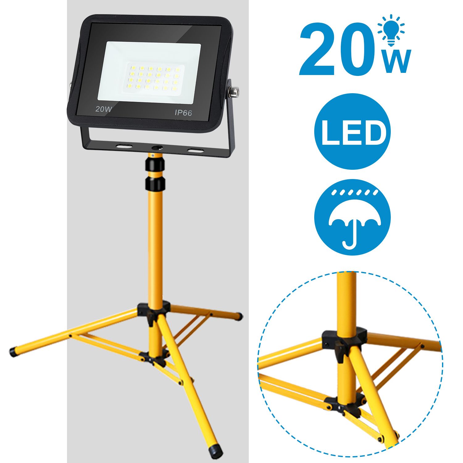 Foco led con trípode leroy merlin 2025