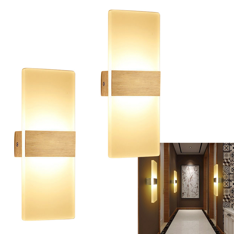 Applique da parete per interni ed esterni da 24 W, luce bianca calda