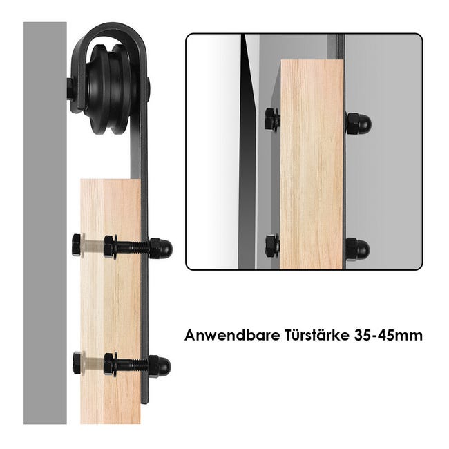 Set di montaggio per sistema di ante scorrevoli binario di scorrimento per  ante scorrevoli in legno ferramenta per ante scorrevoli 183/200cm