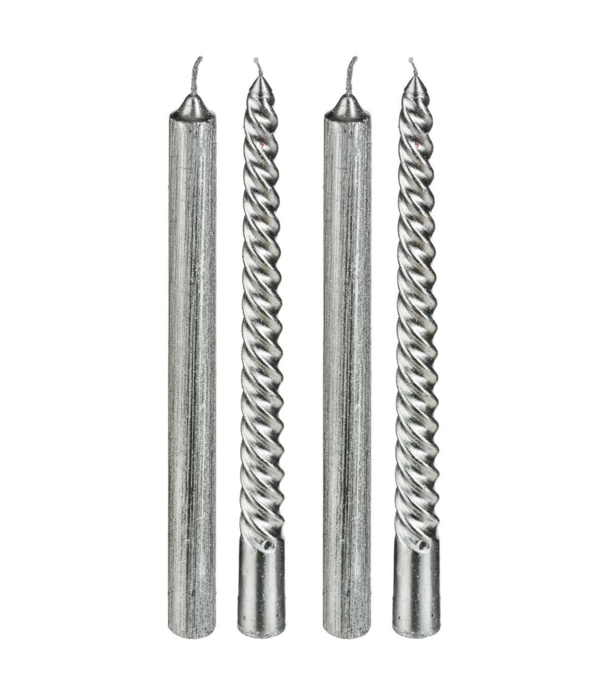 4 Bougies Artisanales Voluta Cereria Di Giorgio - Hauteur 30cm - Spirale Sculptée - Couleurs Classiques & Tendance