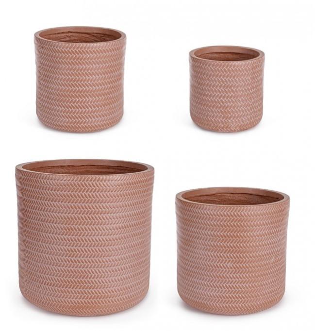 Set4 P.Vaso Tressage Cil Terracotta Leroy Merlin