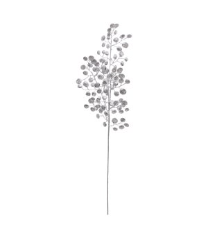 Branche décorative spéciale fêtes champagne et blanc h 75 cm