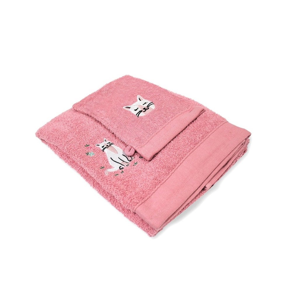 Set Gant Avec Drap De Douche Ponge Brod E Chaton Leroy Merlin