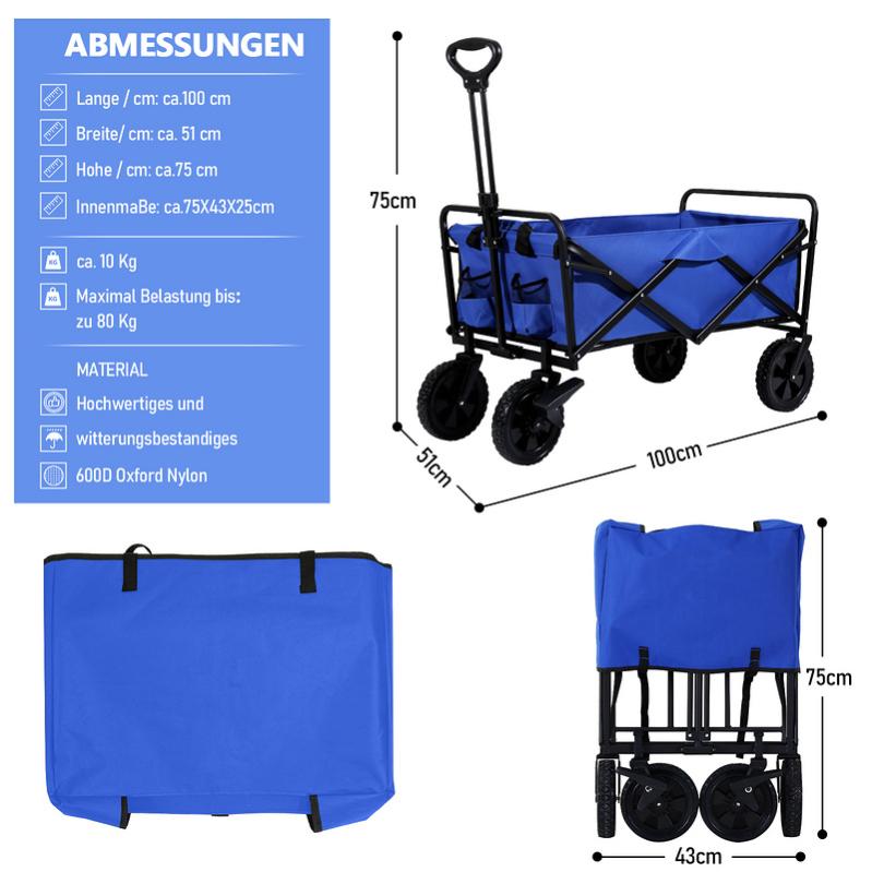 Housse De Protection Pour Chariot De Jardin Pliable - Tissu Oxford 210D Imperméable - Taille ~90x50x45 Cm