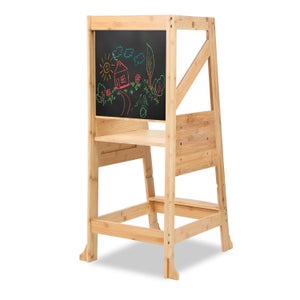 Tour d'apprentissage bois blanc chaise d'enfant tour observation 54x31,5x90  cm