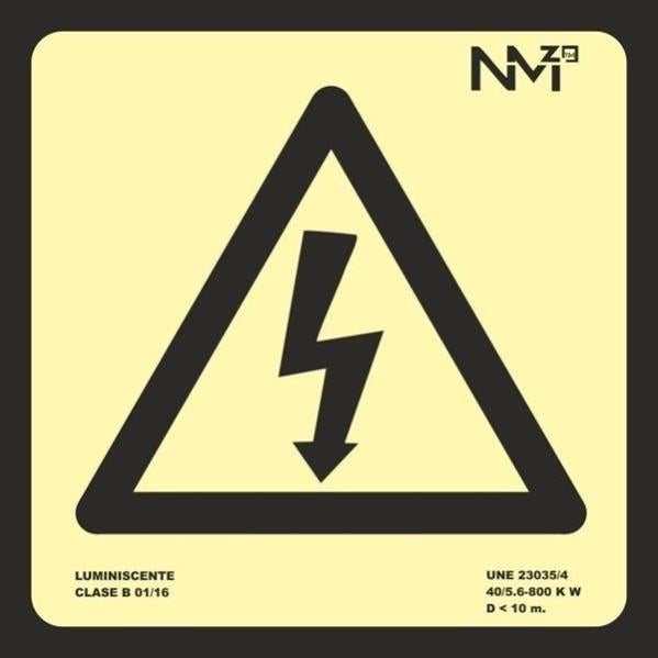 B0A130 - Señal Riesgo Electrico Pvc 0,7Mm Clase B 210X210Mm