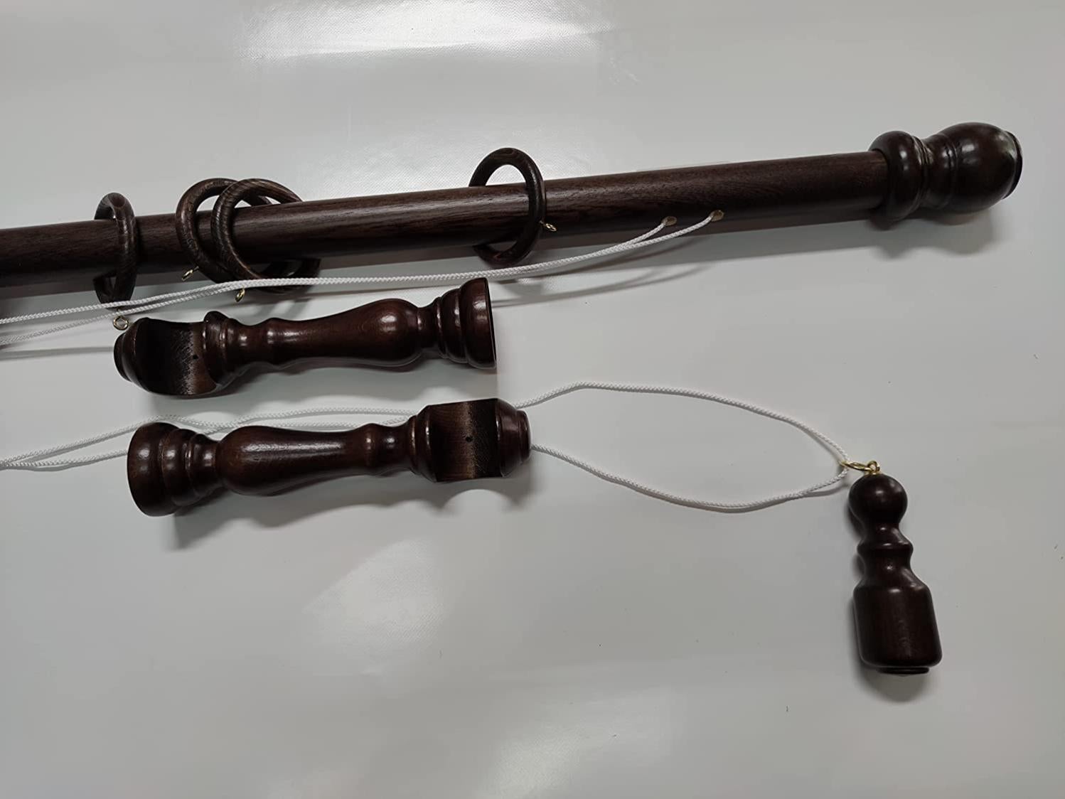 Ganci Per Bastoni Tende Kowibcl Ganci Regolabili Per Asta Tendaggi - Set Da 2 Staffe Nere Con Viti E Tasselli, Montaggio A Parete Supporti Asta Tende Neri