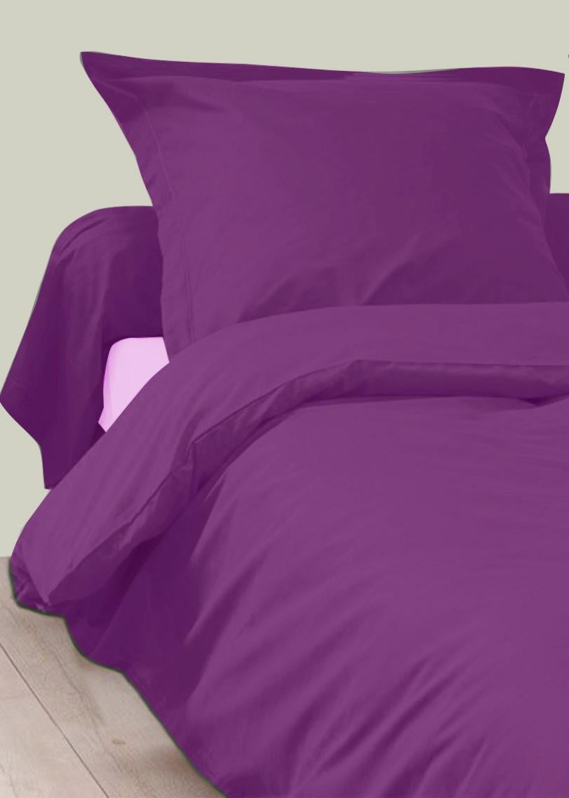 Housse de Couette Unie en 100 % Coton - Violet parme - 200x200 cm