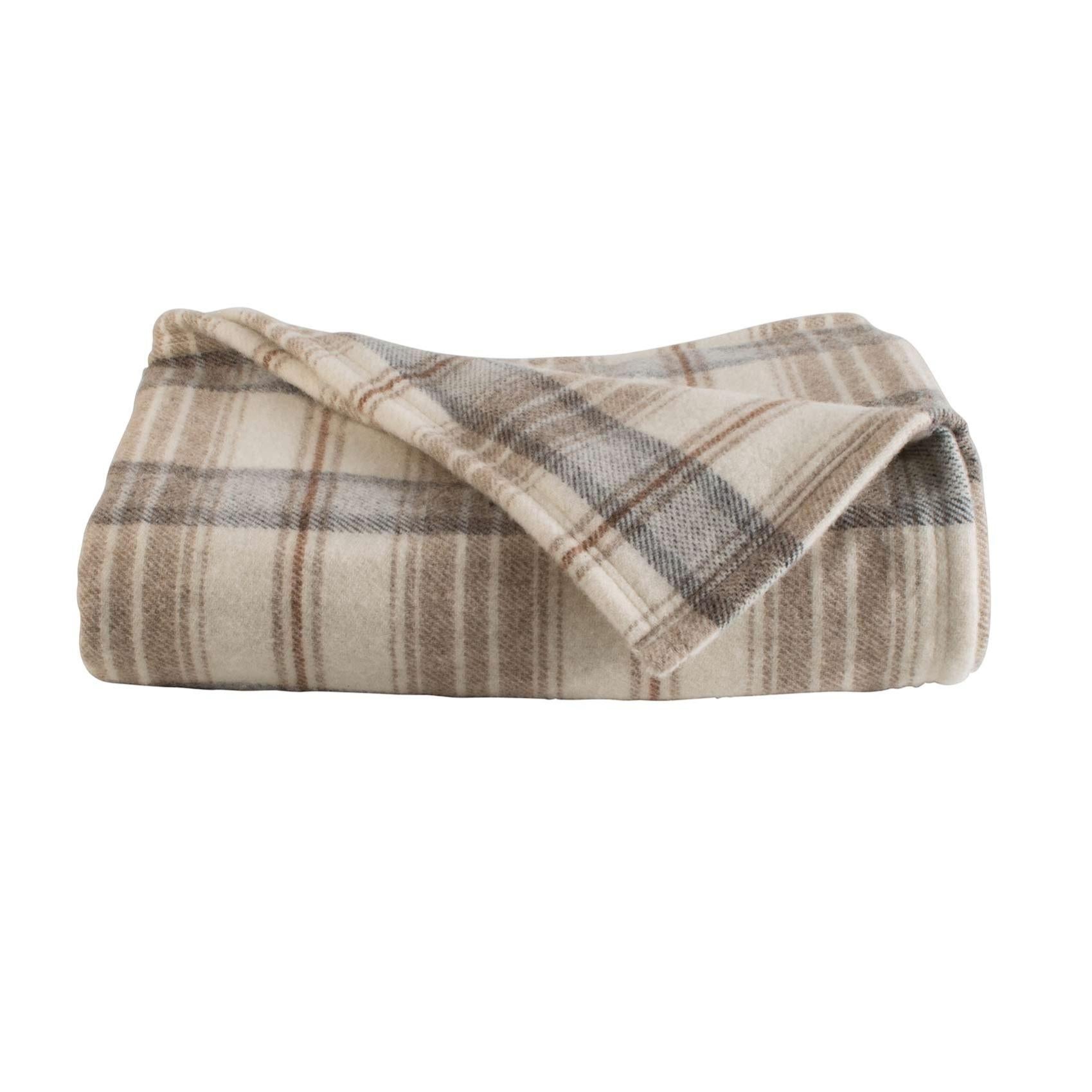 Couverture esprit montagne - Taupe - 240x300 cm - Laine | Leroy Merlin