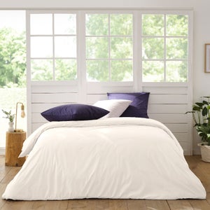 Housse de couette KAYA beige en percale de coton