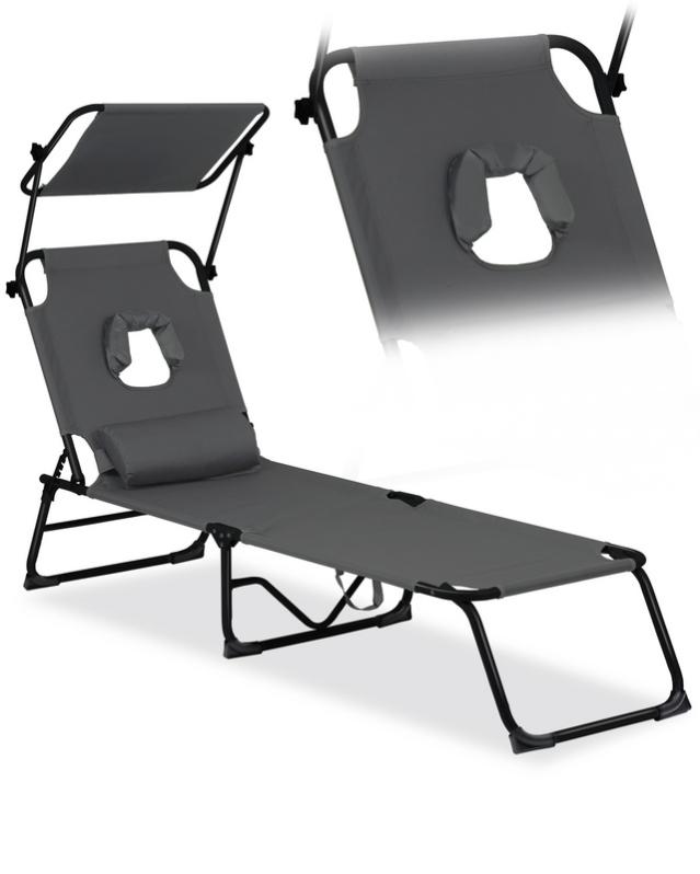 Bain de soleil Bain de soleil avec coussins Transat Auvent Paresoleil