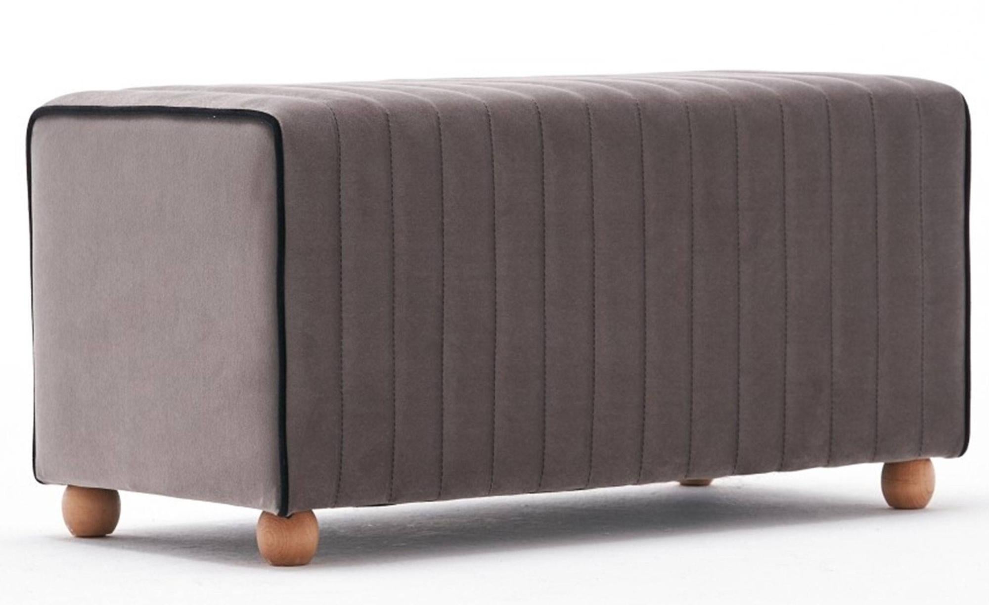 Pouf Cube Deshome Minerva 43x43x44cm - Repose-Pieds & Assise | Tissu Hydrofuge, Structure Bois | Fabriqué En Italie