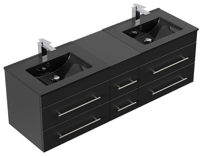 Meuble De Salle De Bain Double Vasque Noir