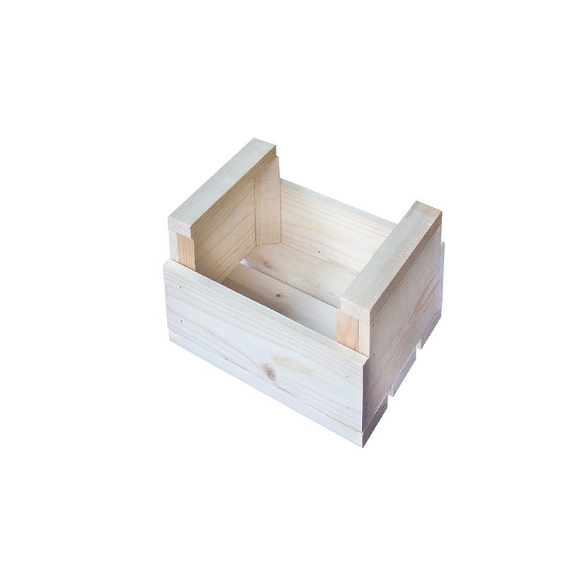 Caja de fruta de madera, natural 40x16x29cm-La Decoteca
