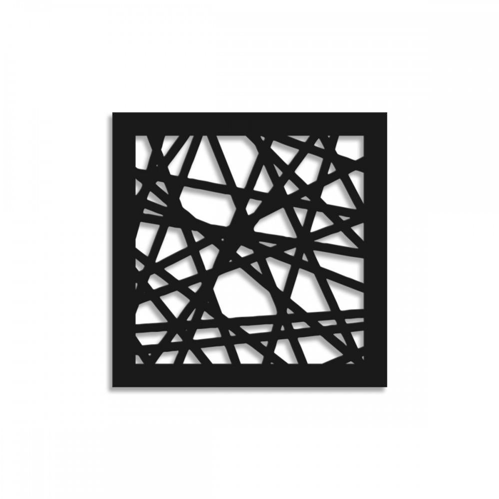 Quadro Traforato Moderno ADENIUM - Pannello Decorativo In PVC Forex Nero 48x48 Cm Per Arredamento Parete - Design Parasole - 2