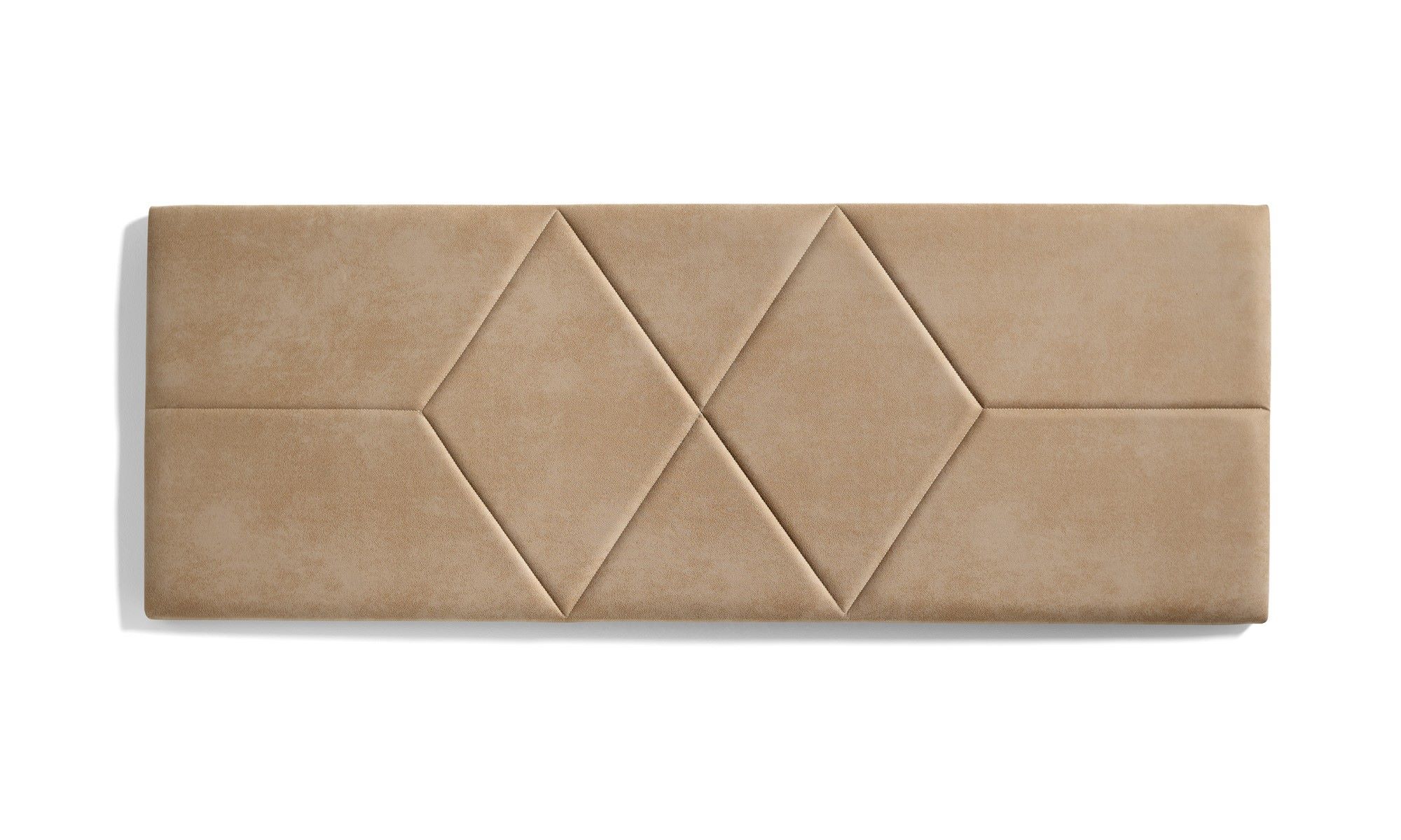 Cabecero de cama 150 dos rombos tela antimanchas 152x57x5cm camel claro