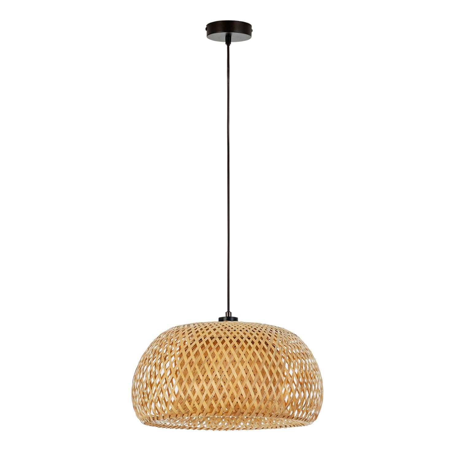 Luci Pendenti in bambù intrecciato a mano Filo di bambù naturale Lampadario a sospensione a sospensione in stile pastorale per bar caffè loft ristorante soggiorno Cantina Lampada da soffitto,A,20cm