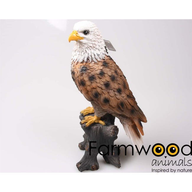 Aigle en résine sur tronc Pygargue à tête blanche Farmwood Animals