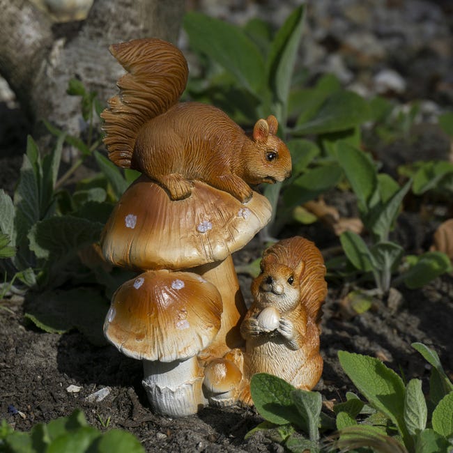 1 pièce Décoration champignon & en forme d'écureuil jardin, Mode en ligne