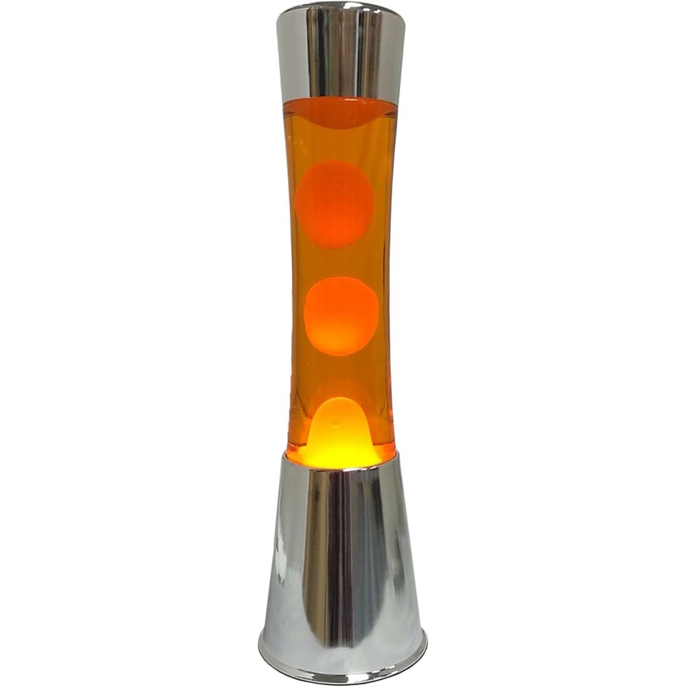 Lampe à poser en métal et verre Lave argent / orange Fisura | Leroy Merlin