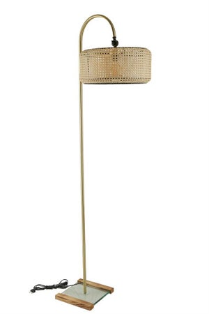 Lampe Sur Pied Jacinthe d'eau/Rotin Naturel 70cm