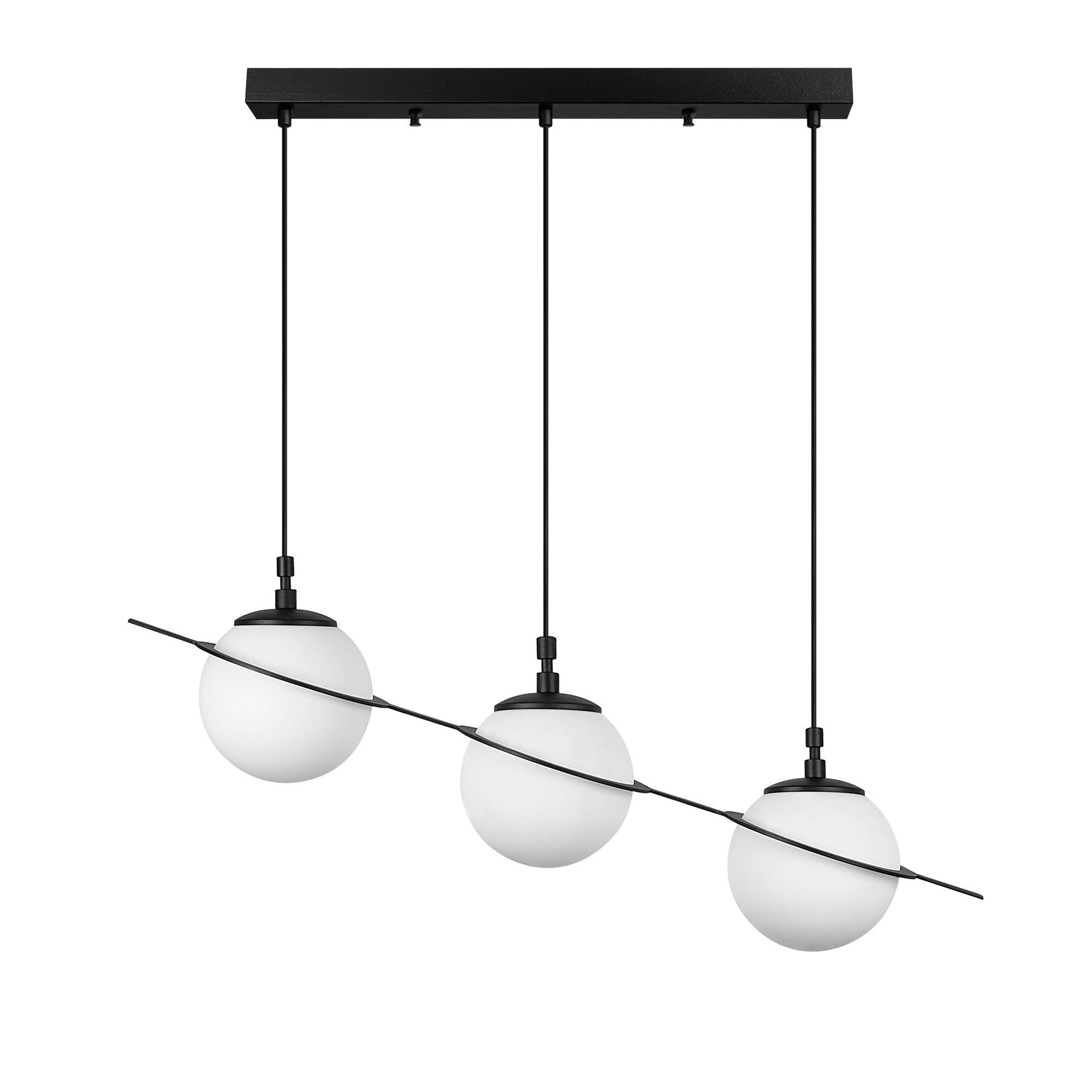 Suspension 3 Lampes Moderne Soerla L76cm Métal Noir | Leroy Merlin