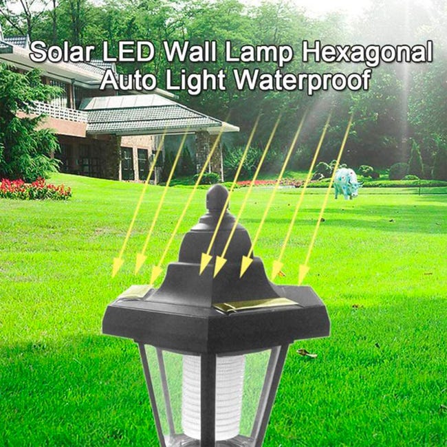 Set di 2 lanterne solari a LED da parete per la decorazione dell'ingresso  di patio, terrazza e giardino, impermeabili