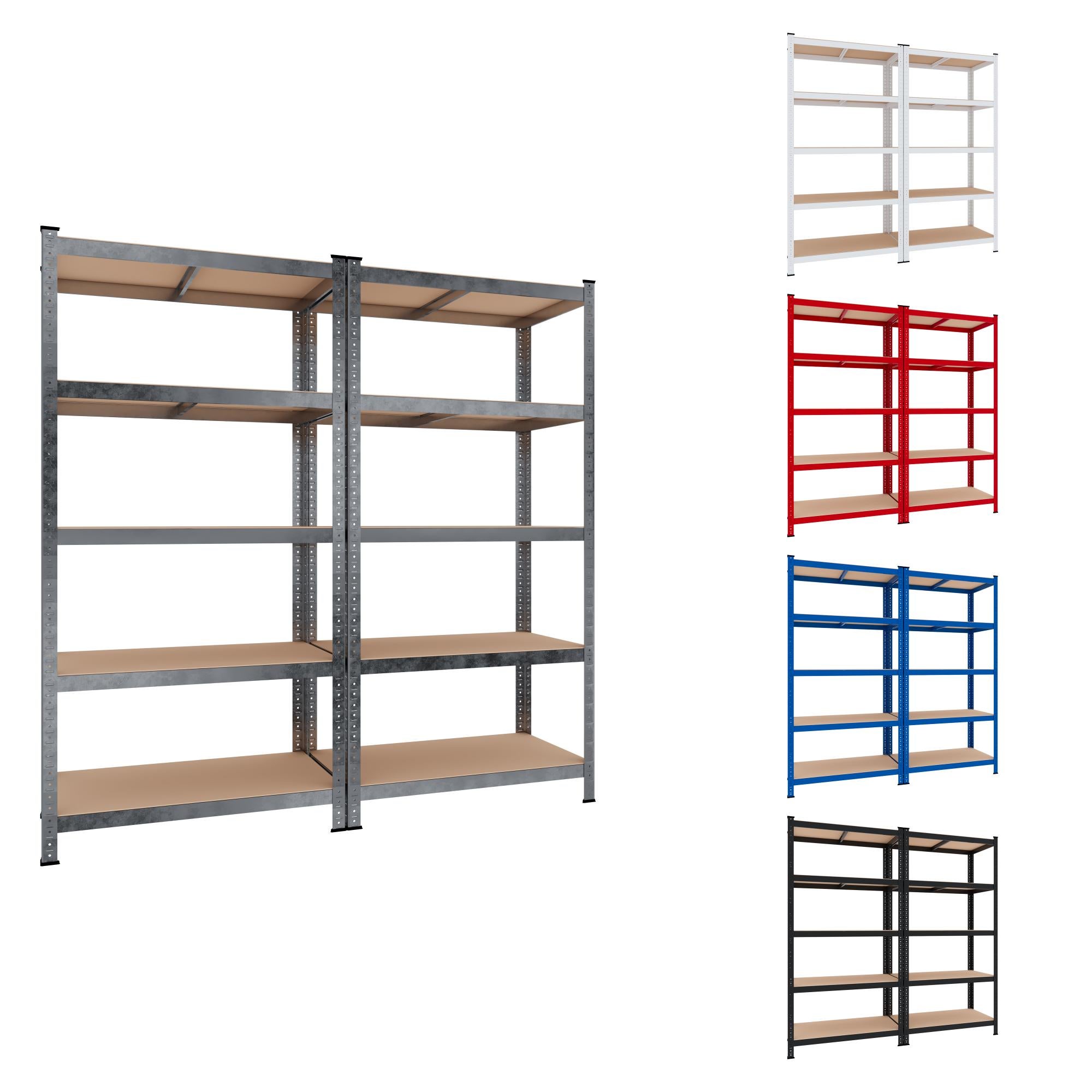 Scaffali In Metallo Per Garage Scaffale Metallico Garage 180x90x40cm - Portata 875kg, 5 Ripiani MDF - Per Cantina, Officina Scaffalatura Metallo - 2