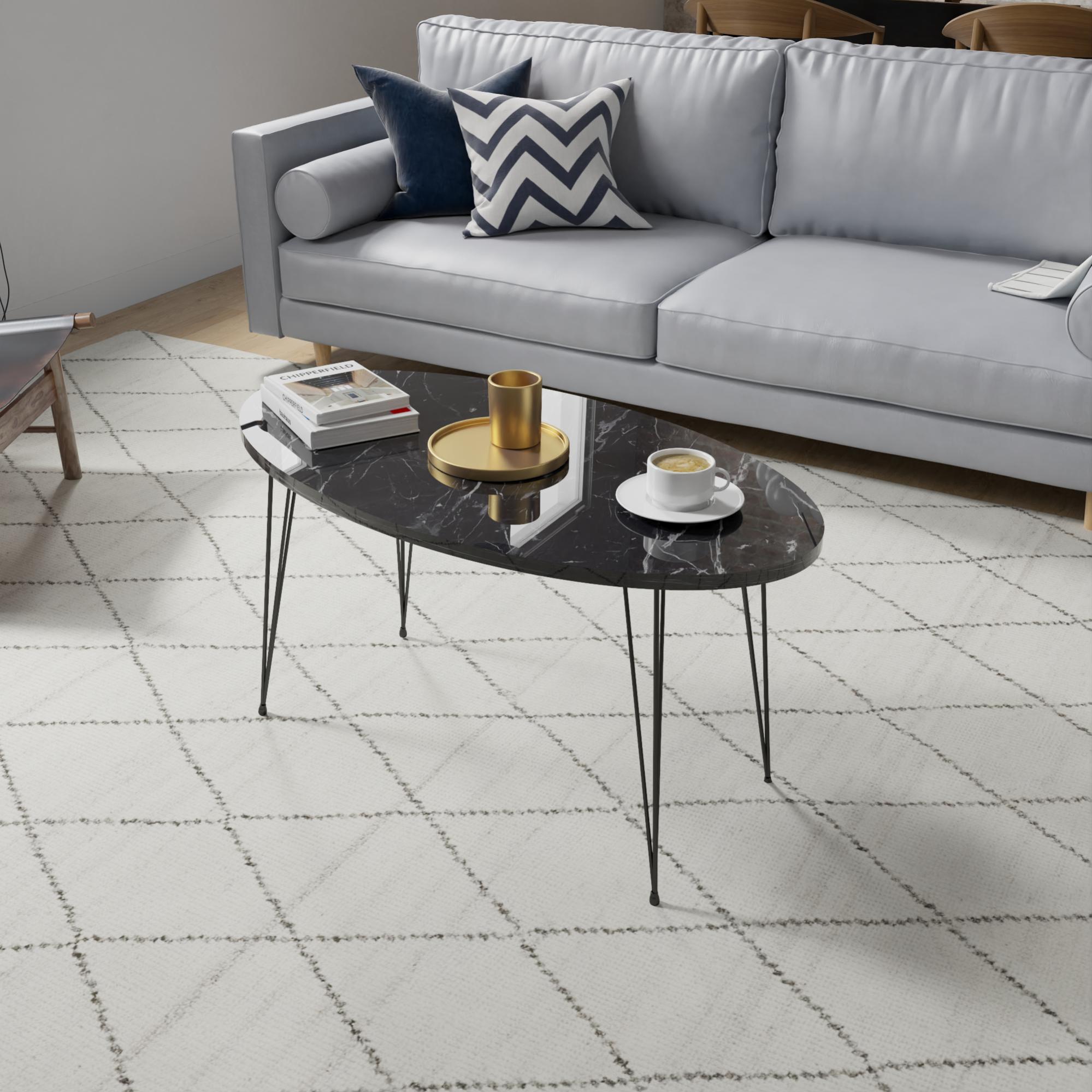 Tavolino Basso Rettangolare Effetto Rovere - 40x70x50 Cm Con 2 Piani, Per Salotto O Ufficio - Foto 7