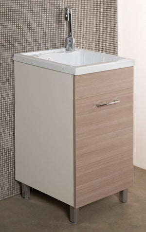 Mobile Sottolavello da Bagno 2 Ante 60x30x60 cm Grigio e Rovere – acquista  su Giordano Shop