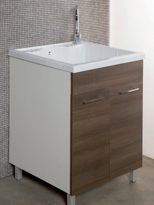 Mobile Sotto Lavabo Bagno 2 Ante 60x30x60 cm in Legno Grigio – acquista su  Giordano Shop