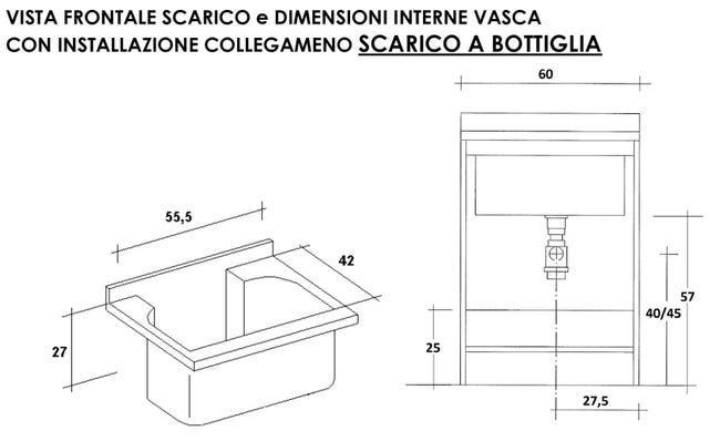 Mobile Lavatoio 60x50x85cm 2 Ante Asse In Termoplastico Montegrappa Edilla Bianco Con Cesto 170055 Mobile Lavatoio 60x50x85cm 2 Ante Asse In Termoplastico Montegrappa Edilla Bianco Con Cesto 170055