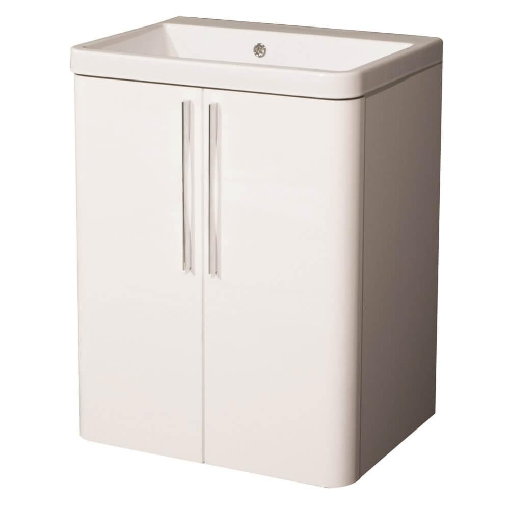 Montegrappa Mobile Lavatoio Edilla Bianco 45x50x85 Cm – 1 Anta Sinistra Con Vasca E Asse In Legno, Made In Italy