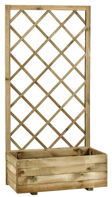 Lechnical Fioriera Da Giardino Con Traliccio Nera 120x40x142,5 Cm In PP