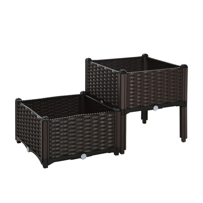Tymar Fioriera con sottovaso, 2 pezzi, fioriera da balcone, in plastica Tymar Fioriera con sottovaso, 2 pezzi, fioriera da balcone, in plastica