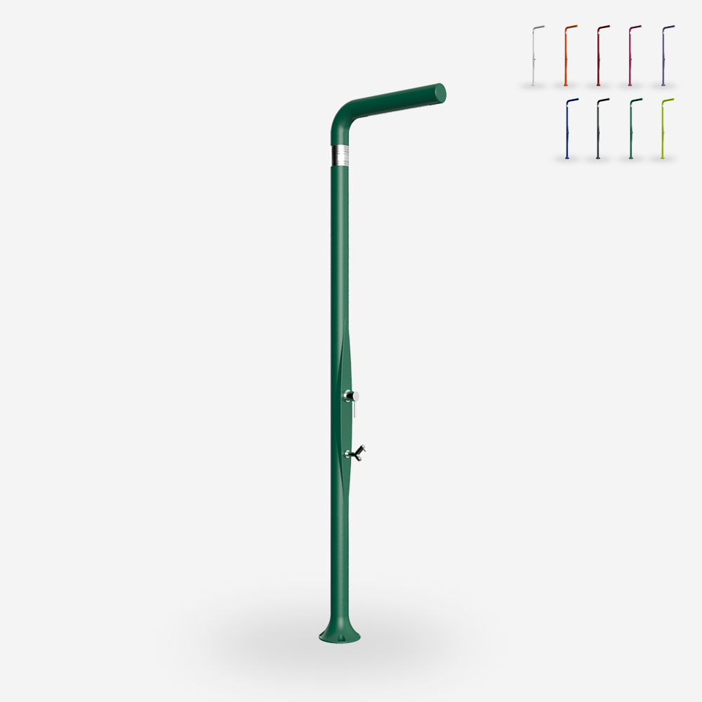 Ducha Para Piscina Al Aire Libre Con Jardín Moderno Con Mezclador Lavapies Arkema Design Funny Yang T225 - Verde Oscuro