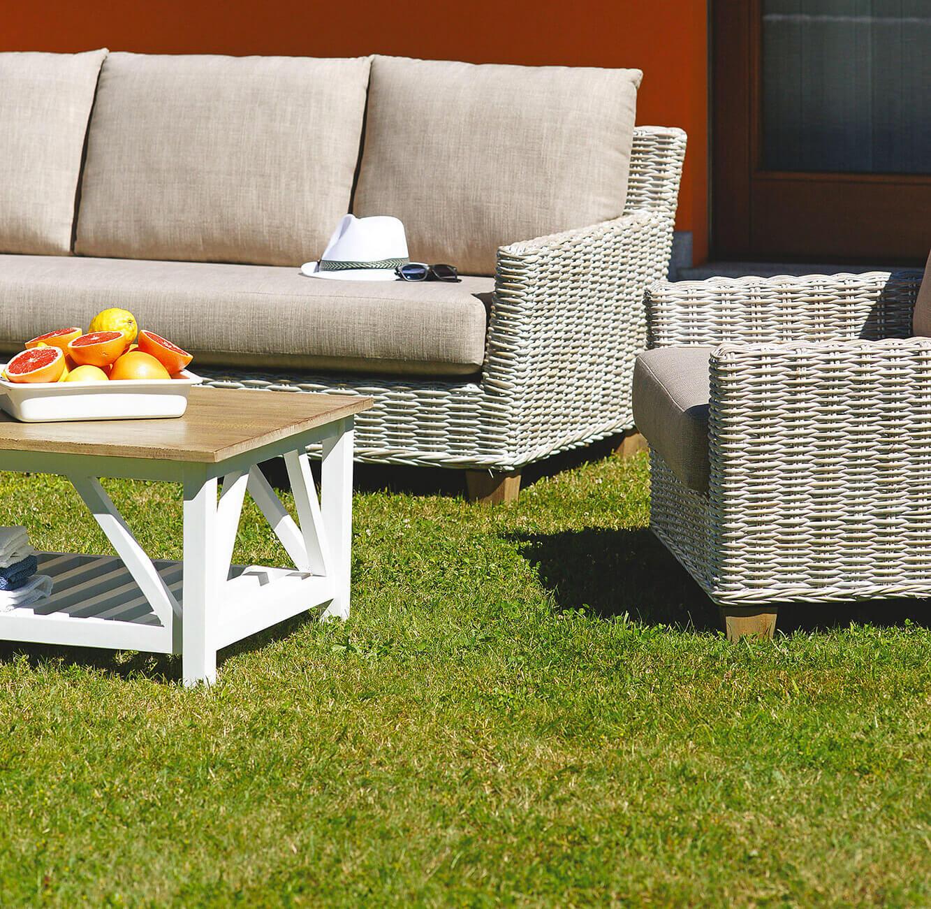 Set da giardino in rattan sintetico grey kubu