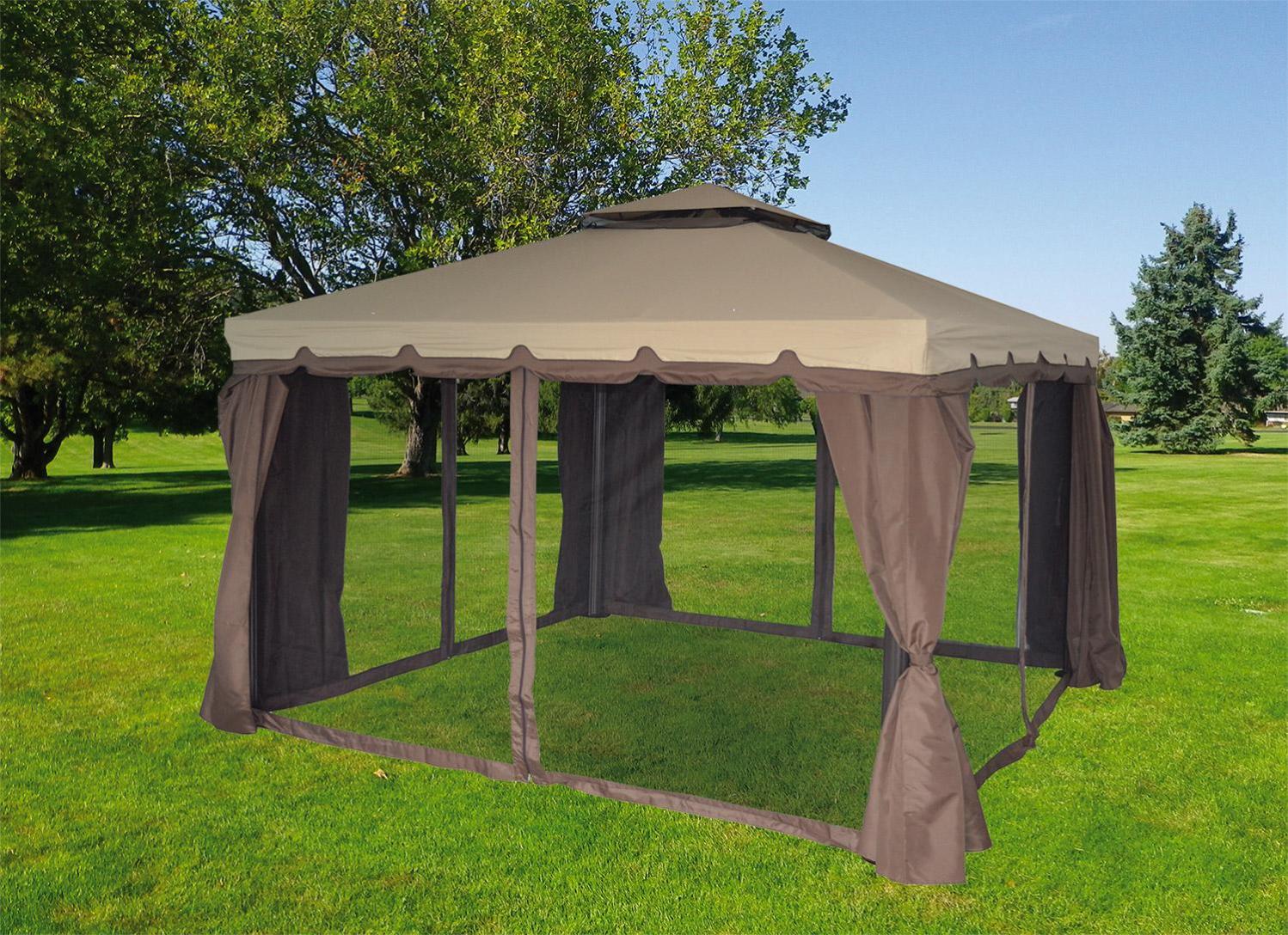 Gazebo da Giardino 3x4m in Alluminio Morel Denver Marrone Leroy Merlin