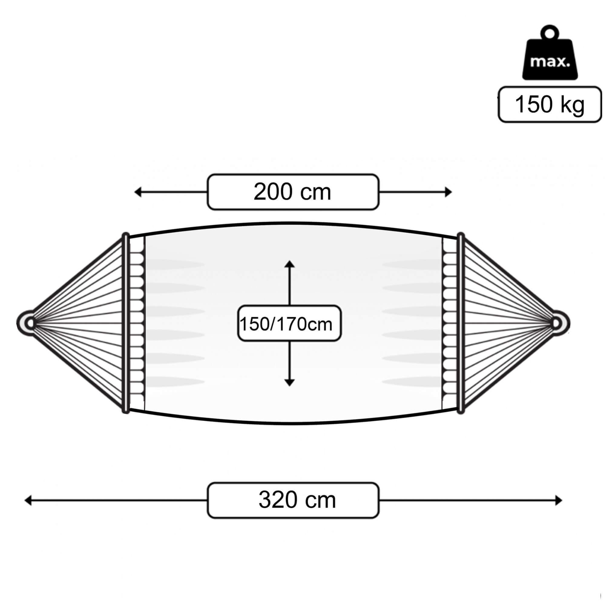 DETEX® Amaca Con Telaio In Metallo Ad Aggancio Rapido Max. 150kg Lettino Sospeso Campeggio In - 3