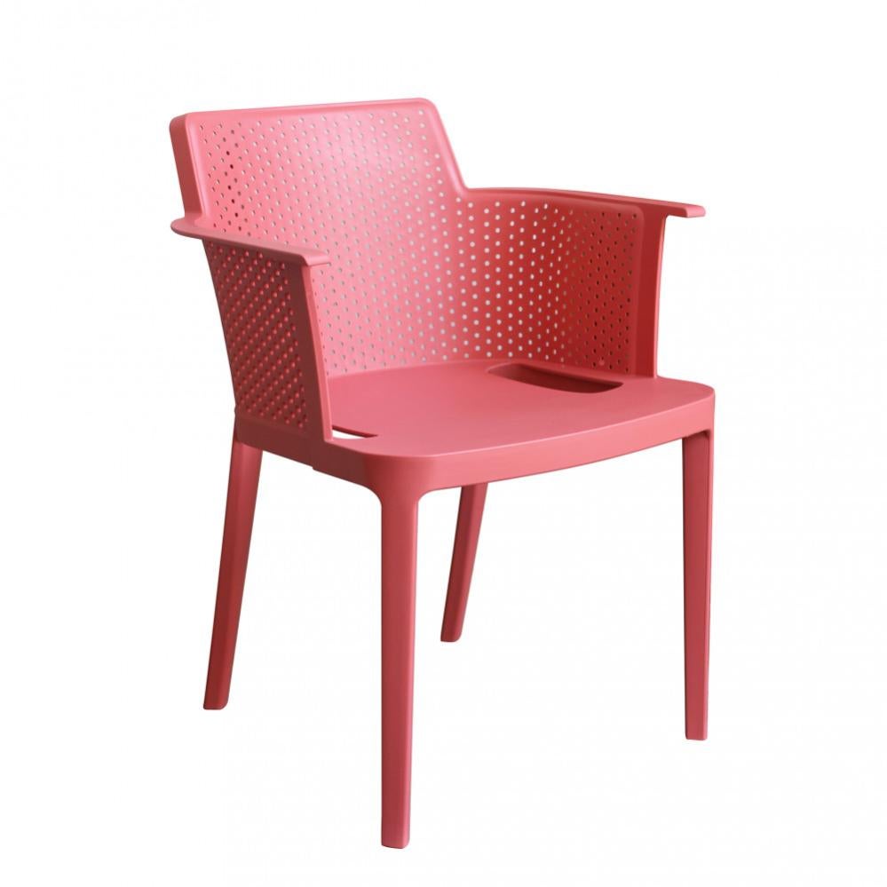 Poltrona Cathy 60x58x76,5 cm in Polipropilene Rosso corallo | Leroy Merlin