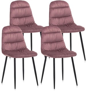 Set di 2 sedie QUEEN in velluto rosa - Konte Design