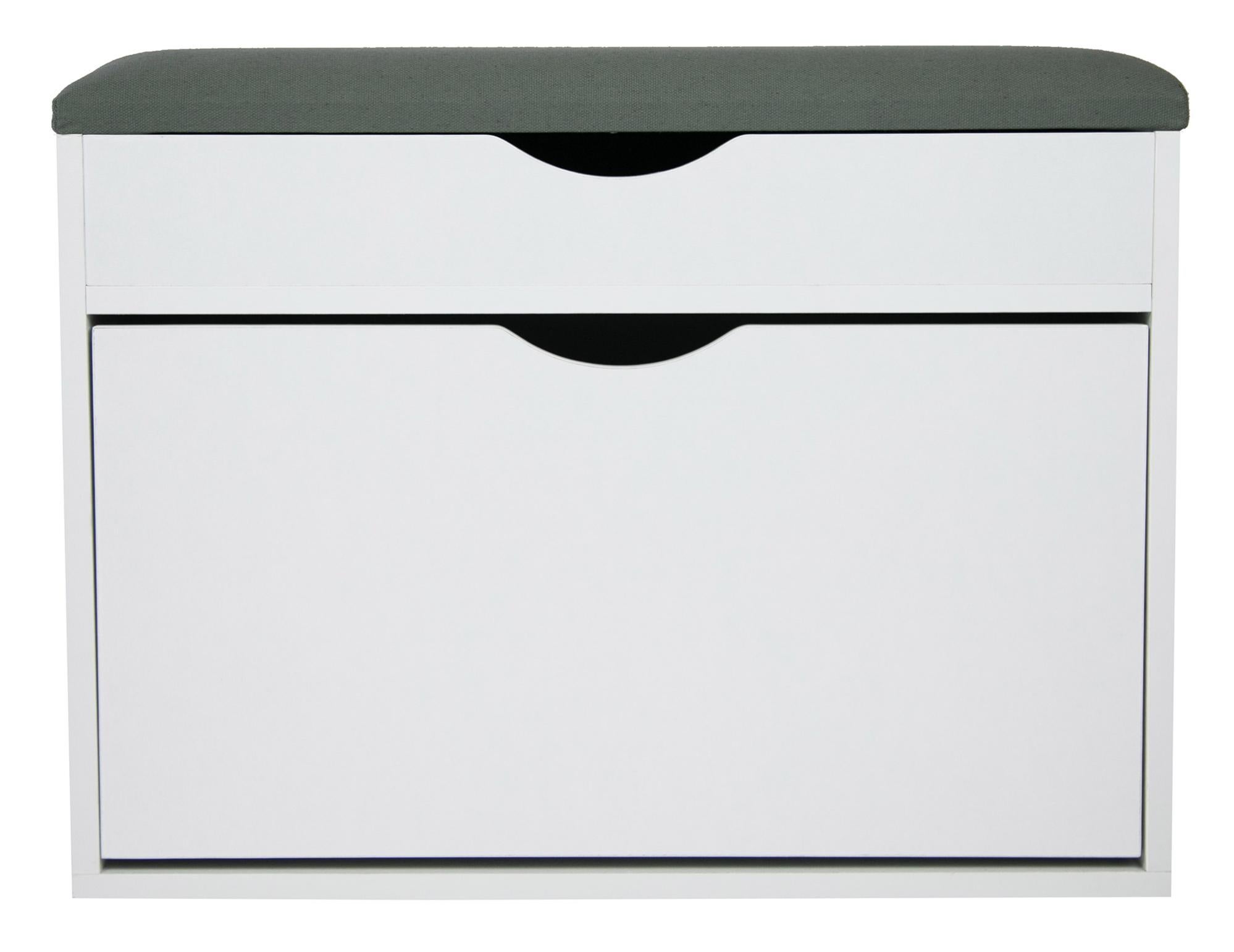 Panca Portascarpe Con Vano Contenitore E Cuscino – Poliestere – 60x30x50 Cm – Per Ingombro E Ordine All'Ingresso