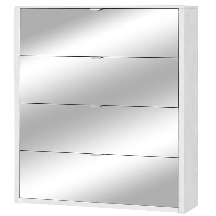 Stilprojectstore - Scarpiera sospesa con anta a Specchio, armadio porta  scarpe con 6 ripiani, cm 52x160 P.25 H. Colore Bianco - Free