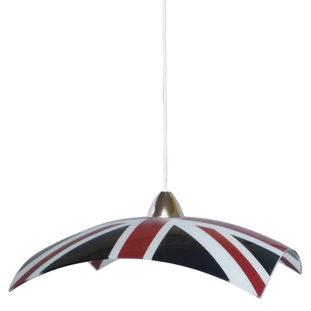 Plafoniera 1xE27 Ganci Cromo Vetro Lastra Bianco Decorato Ondina E Energy Onda 87579647