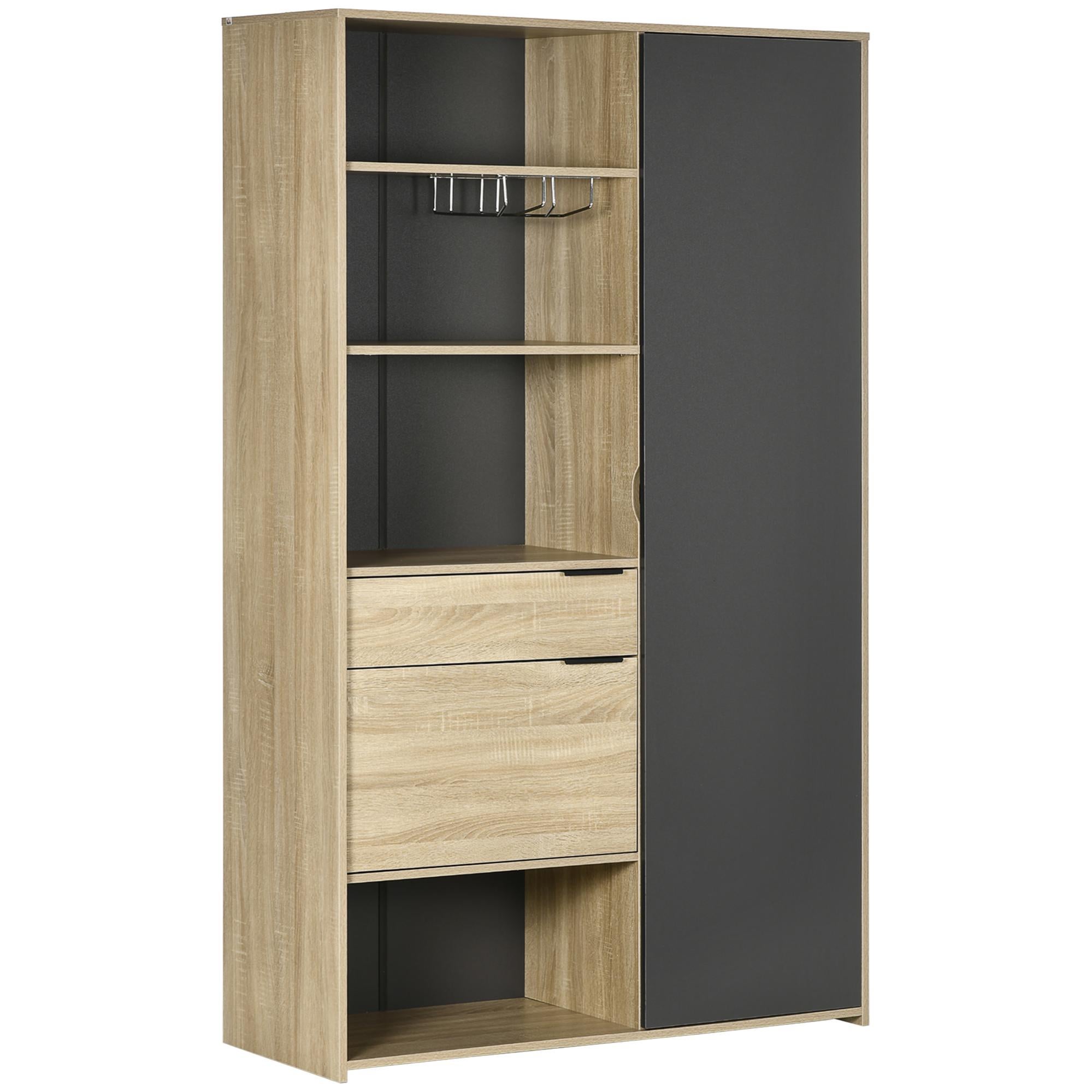 LIFEZEAL Credenza Cucina, Mobile Soggiorno, Madia, Armadietto, Bianco