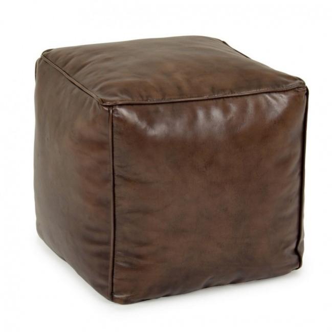 icon Lorenzo Pouf Poggiapiedi, Grigio, Pelle Falso, Poltrona Sacco con Riempimento Incluso, Pouf Sacco, Camera da Letto, Soggiorno, Mobili Soggiorno