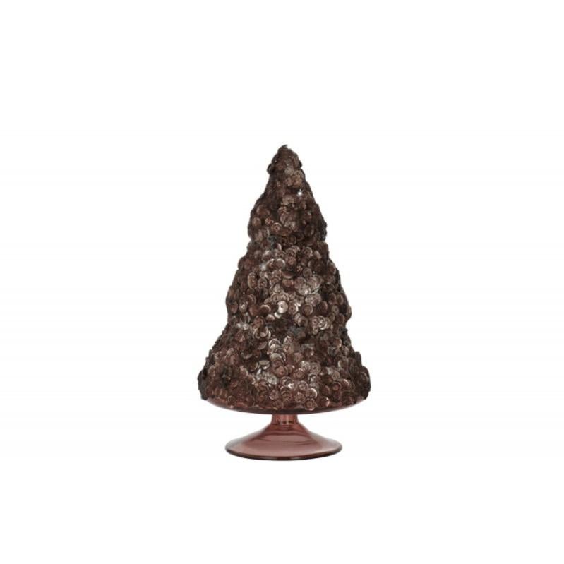 Sapin De Noël En Verre Doré - Décoration Vintage - Occasion