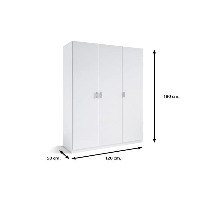 Armario 2 puertas abatibles acabado blanco 180 cm(alto)80 cm(ancho