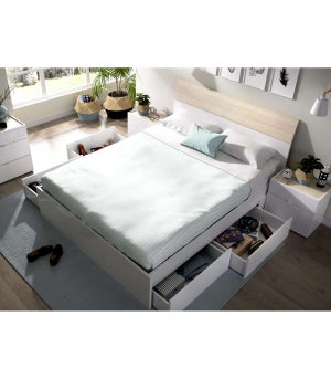 Canapé Abatible Storage Bed, What The Sleep, Tapa 3D, Montaje y Retirada  Usado Incluido, 2 esquinas Redondeadas, Alta Durabilidad, Glaciar 180x190